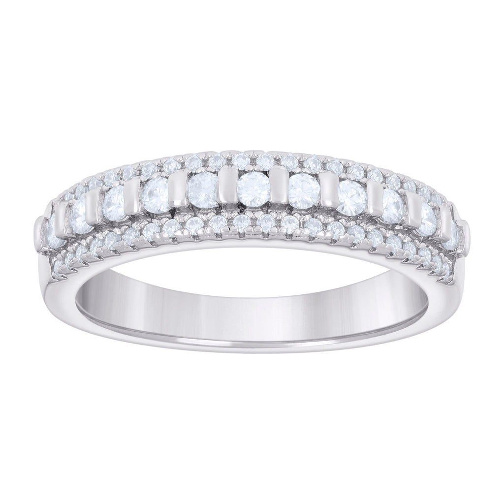 925 Sterling Silver Womens Cubic-Zirconia Fashion Wedding Band Ring Size 5