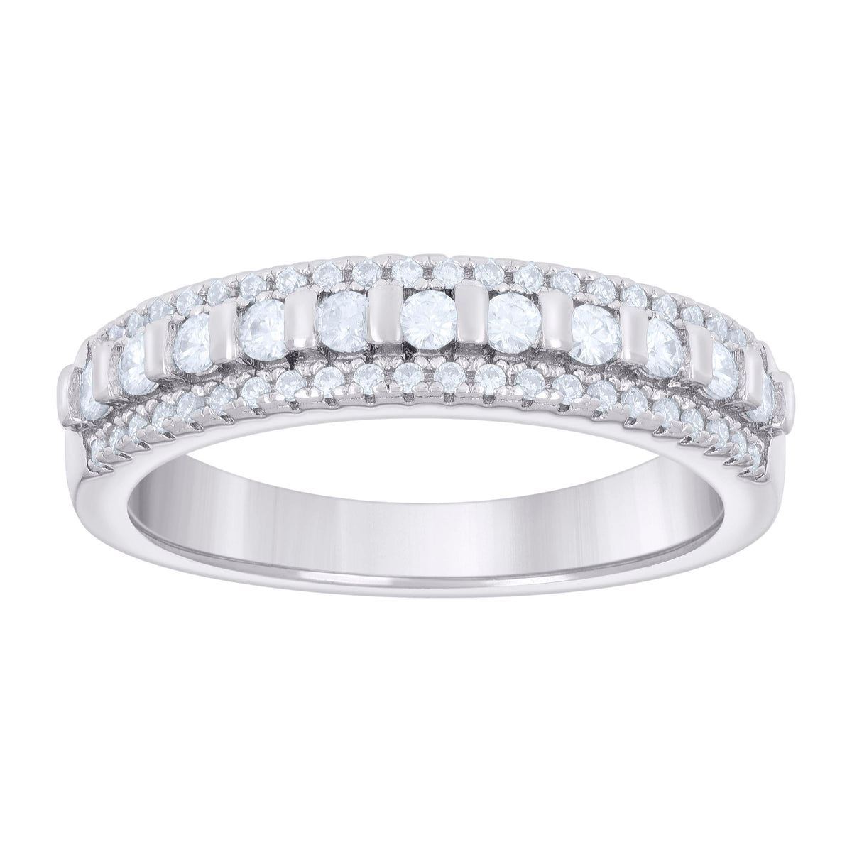 925 Sterling Silver Womens Cubic-Zirconia Fashion Wedding Band Ring Size 5