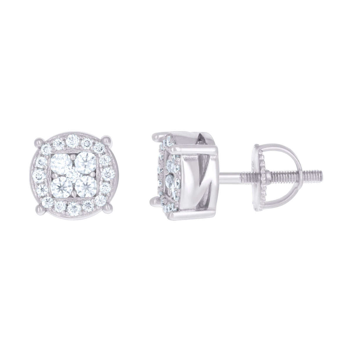925 Sterling Silver Womens 0.51ct Moissanite Fashion Stud Earrings