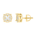 925 Sterling Silver Yellow-tone Womens 0.51ct Moissanite Fashion Stud Earrings