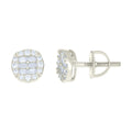 925 Sterling Silver Womens 0.20ct Round 0.34ct Baguette Moissanite Fashion Stud Earrings