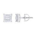 925 Sterling Silver Womens 0.23ct Baguette 0.23ct Round Moissanite Square Fashion Stud Earrings