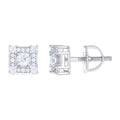 925 Sterling Silver Womens 0.42ct Moissanite Square Fashion Stud Earrings