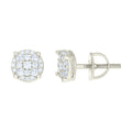 925 Sterling Silver Womens 0.24ct Round 0.19ct Baguette Moissanite Fashion Stud Earrings