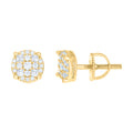 925 Sterling Silver Yellow-tone Womens 0.24ct Round 0.19ct Baguette Moissanite Fashion Stud Earrings
