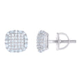 925 Sterling Silver Womens 0.30ct Baguette 0.29ct Round Moissanite Square Fashion Stud Earrings