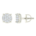 925 Sterling Silver Womens 0.08ct Round 0.51ct Baguette Moissanite Fashion Stud Earrings