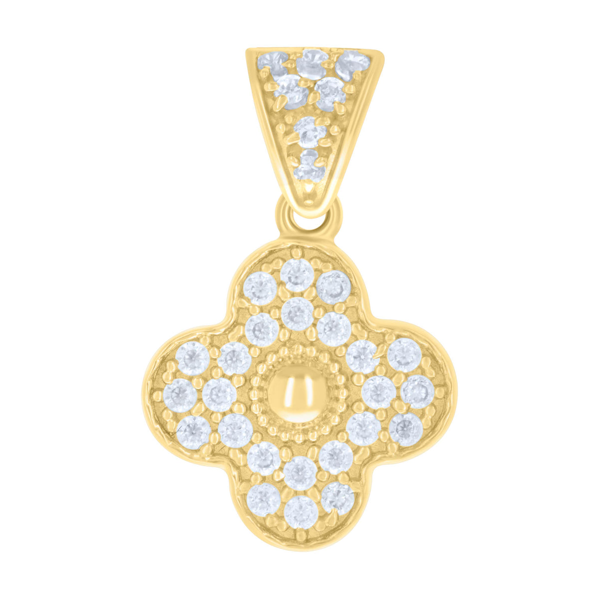 14K Gold Cubic Zirconia Pendant