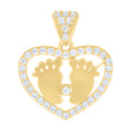 14K Gold Cubic Zirconia Pendant