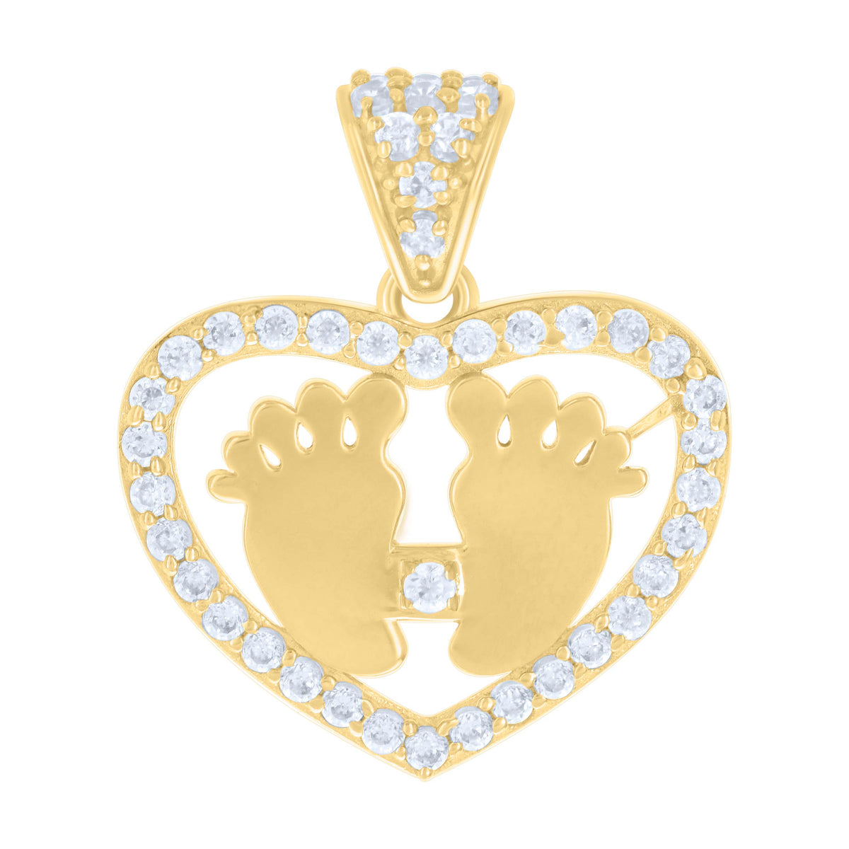 14K Gold Cubic Zirconia Pendant