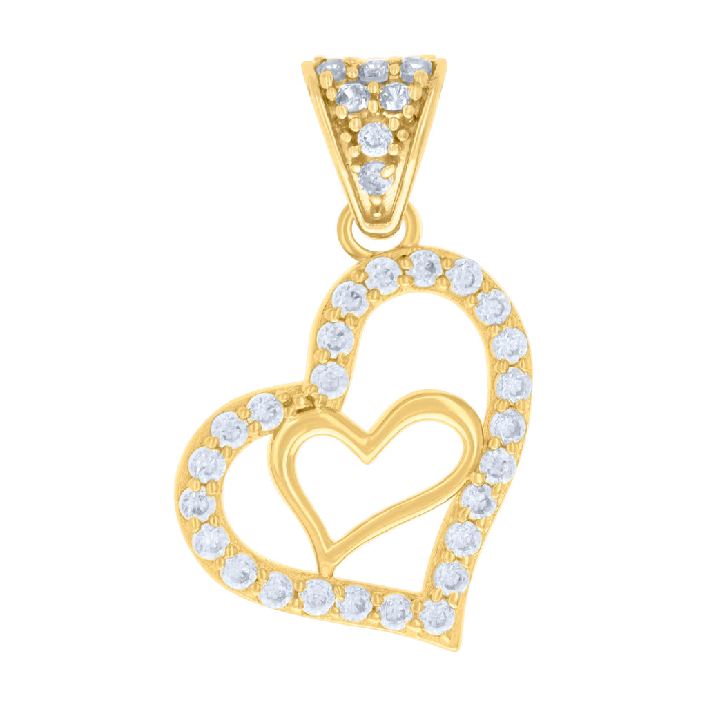 14K Gold Cubic Zirconia Pendant