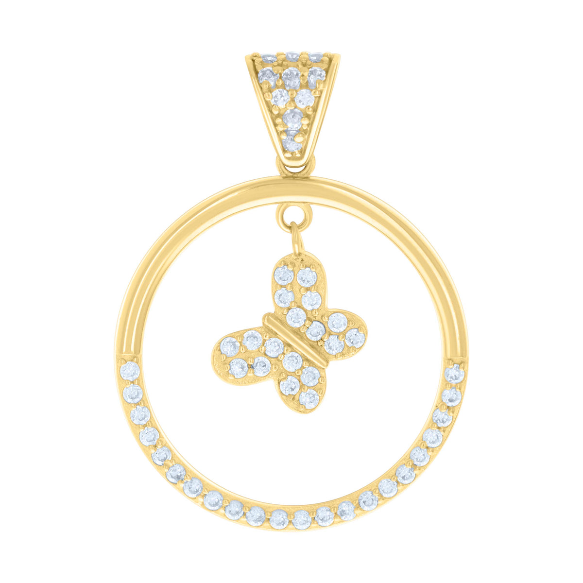 14K Gold Cubic Zirconia Pendant