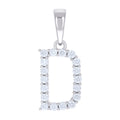 925 Sterling Silver Unisex 0.57ct Moissanite Initial D Alphabet Charm Pendant