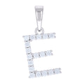 925 Sterling Silver Unisex 0.57ct Moissanite Initial E Alphabet Charm Pendant