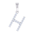 925 Sterling Silver Unisex 0.54ct Moissanite Initial H Alphabet Charm Pendant
