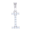 925 Sterling Silver Unisex 0.35ct Moissanite Initial I Alphabet Charm Pendant
