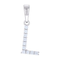 925 Sterling Silver Unisex 0.32ct Moissanite Initial L Alphabet Charm Pendant