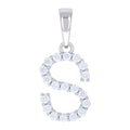 925 Sterling Silver Unisex 0.60ct Moissanite Initial S Alphabet Charm Pendant