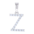 925 Sterling Silver Unisex 0.50ct Moissanite Initial Z Alphabet Charm Pendant