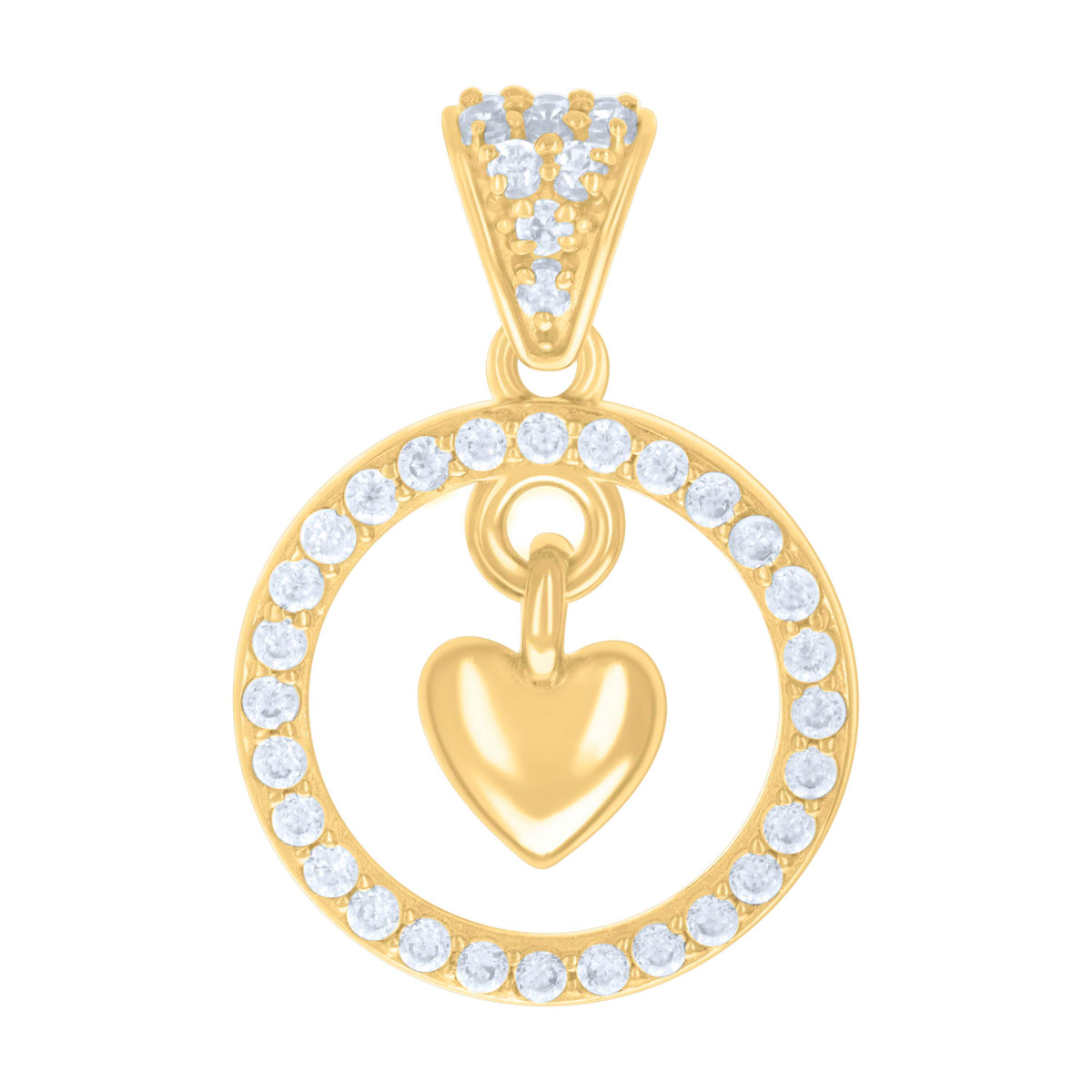 14K Gold Cubic Zirconia Pendant