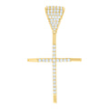 14K Yellow Gold Mens Cubic-Zirconia Cross Religious Charm Pendant