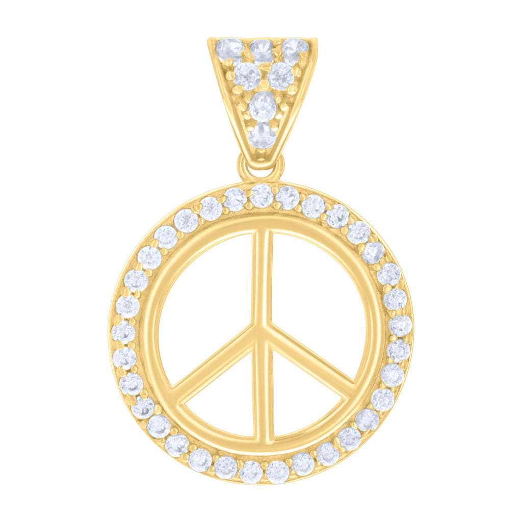 14K Gold Cubic Zirconia Pendant