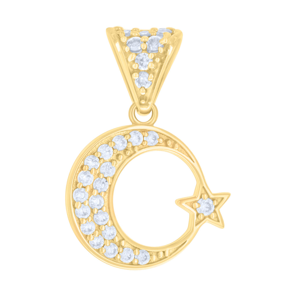 14K Gold Cubic Zirconia Pendant