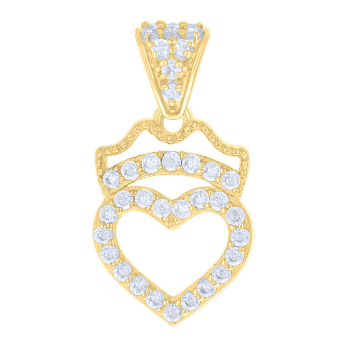14K Gold Cubic Zirconia Pendant