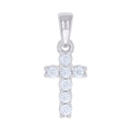 925 Sterling Silver Womens 0.22ct Moissanite Cross Religious Charm Pendant