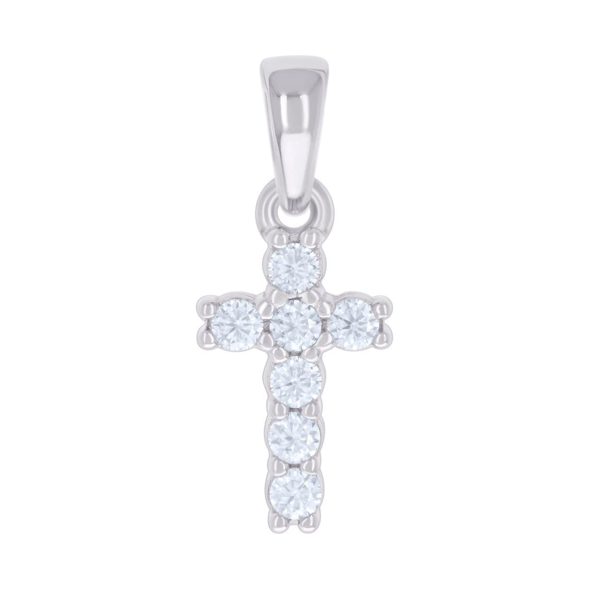 925 Sterling Silver Womens 0.22ct Moissanite Cross Religious Charm Pendant