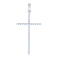 925 Sterling Silver Mens Cubic-Zirconia Cross Religious Charm Pendant