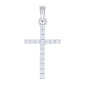 925 Sterling Silver Womens 0.54ct Moissanite Cross Religious Charm Pendant