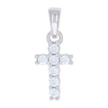 925 Sterling Silver Womens 0.42ct Moissanite Cross Religious Charm Pendant