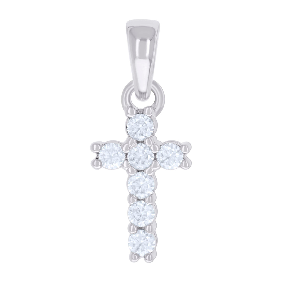 925 Sterling Silver Womens 0.42ct Moissanite Cross Religious Charm Pendant