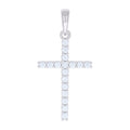 925 Sterling Silver Womens 1.02ct Moissanite Cross Religious Charm Pendant