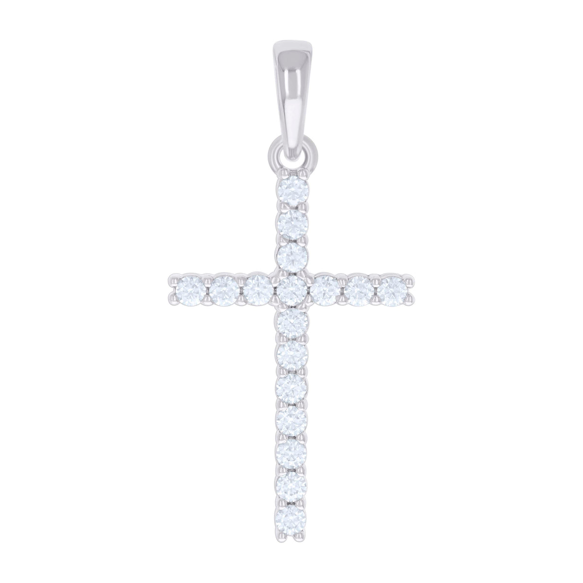 925 Sterling Silver Womens 1.02ct Moissanite Cross Religious Charm Pendant