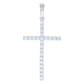 925 Sterling Silver Mens 2.42ct Moissanite Cross Religious Charm Pendant