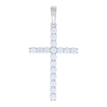 925 Sterling Silver Mens 5.36ct Moissanite Cross Religious Charm Pendant