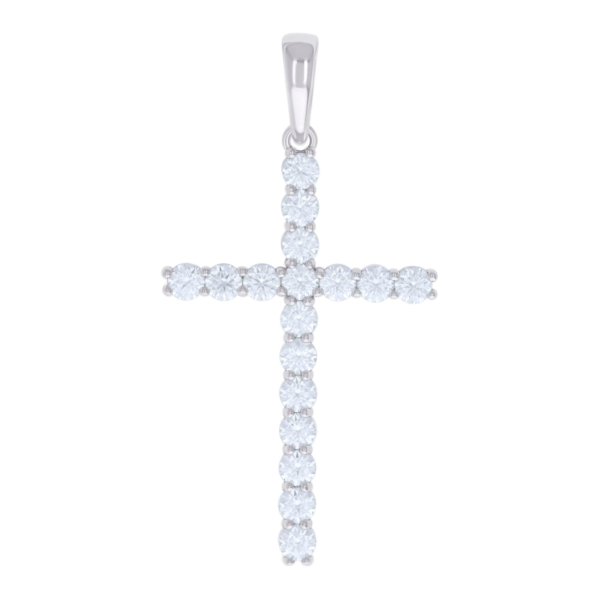 925 Sterling Silver Mens 5.36ct Moissanite Cross Religious Charm Pendant