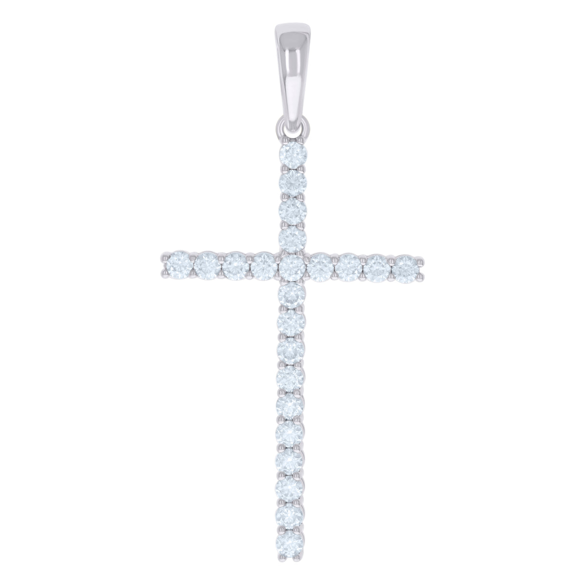 925 Sterling Silver Mens Cubic-Zirconia Cross Religious Charm Pendant