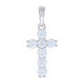 925 Sterling Silver Mens Cubic-Zirconia Cross Religious Charm Pendant