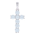 925 Sterling Silver Mens Cubic-Zirconia Cross Religious Charm Pendant