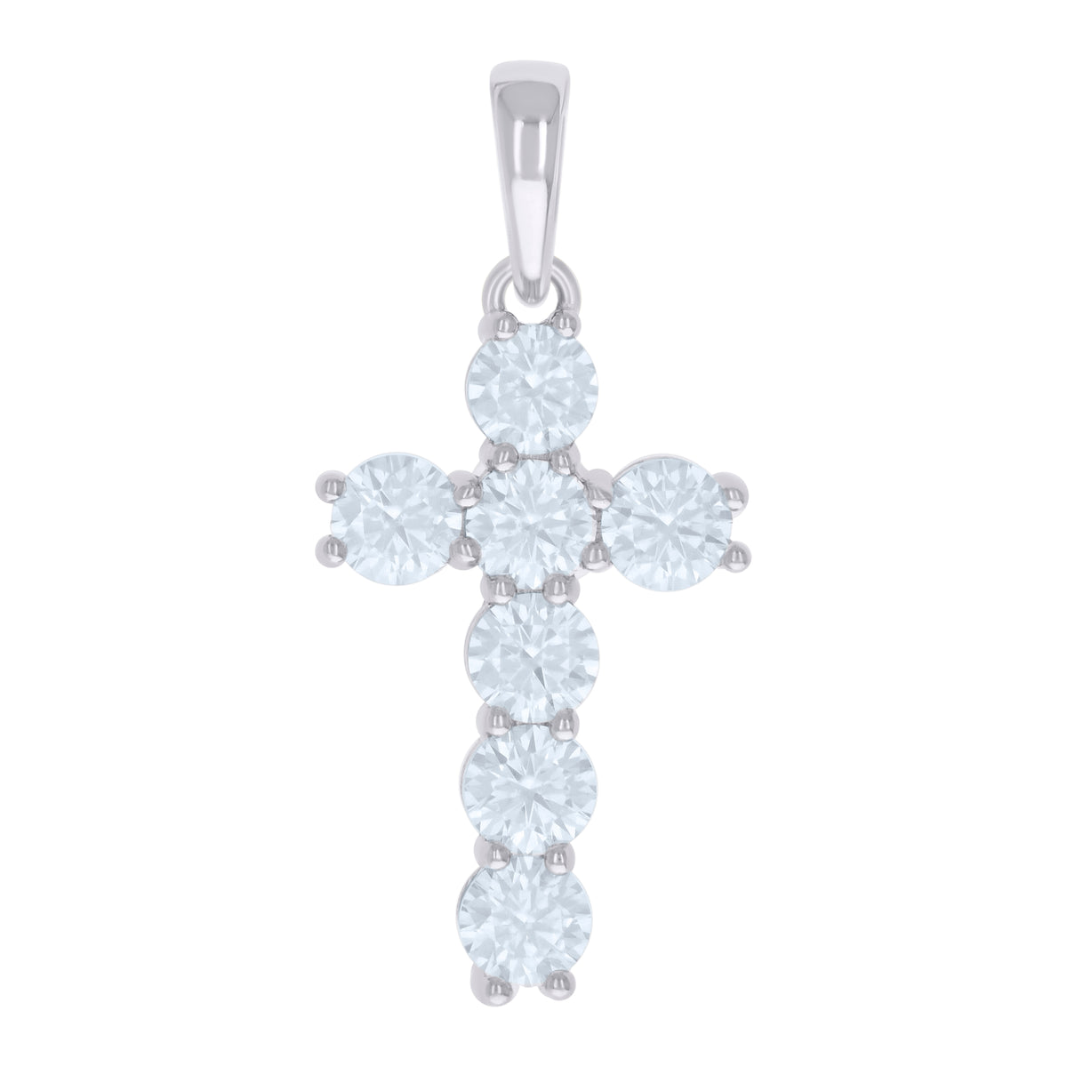 925 Sterling Silver Mens Cubic-Zirconia Cross Religious Charm Pendant