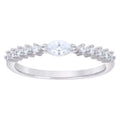925 Sterling Silver Womens Marquise Round Cubic-Zirconia Fashion Engagement Ring