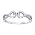 925 Sterling Silver Womens Cubic-Zirconia Infinity Ring