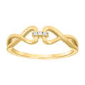 925 Sterling Silver Yellow-tone Womens Cubic-Zirconia Infinity Ring