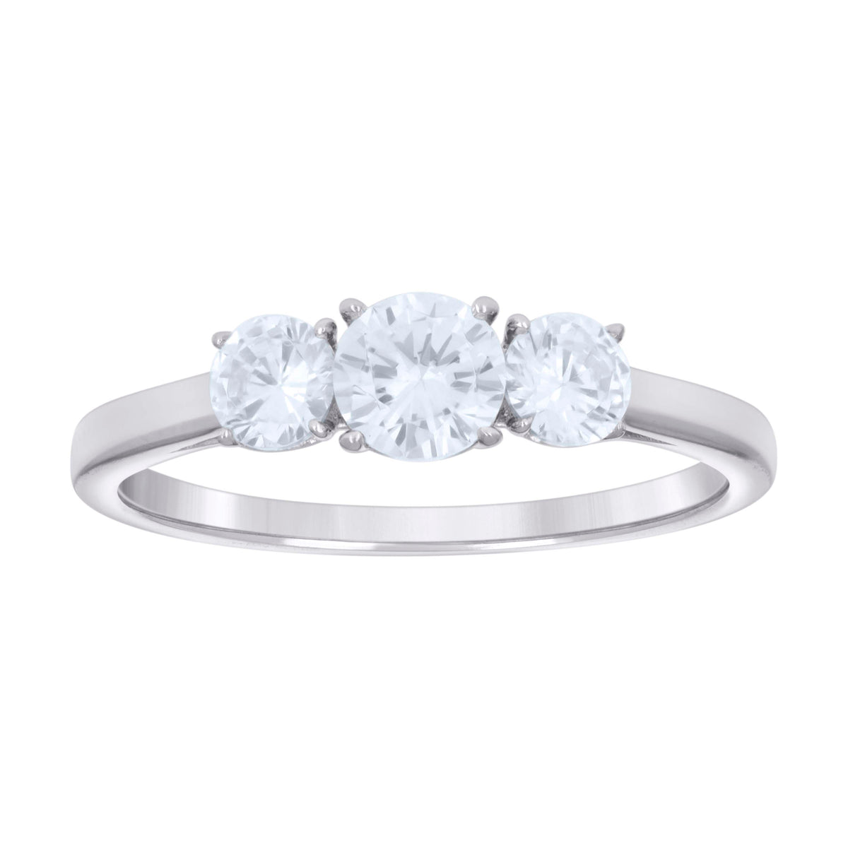 925 Sterling Silver Womens Cubic-Zirconia Engagement Ring