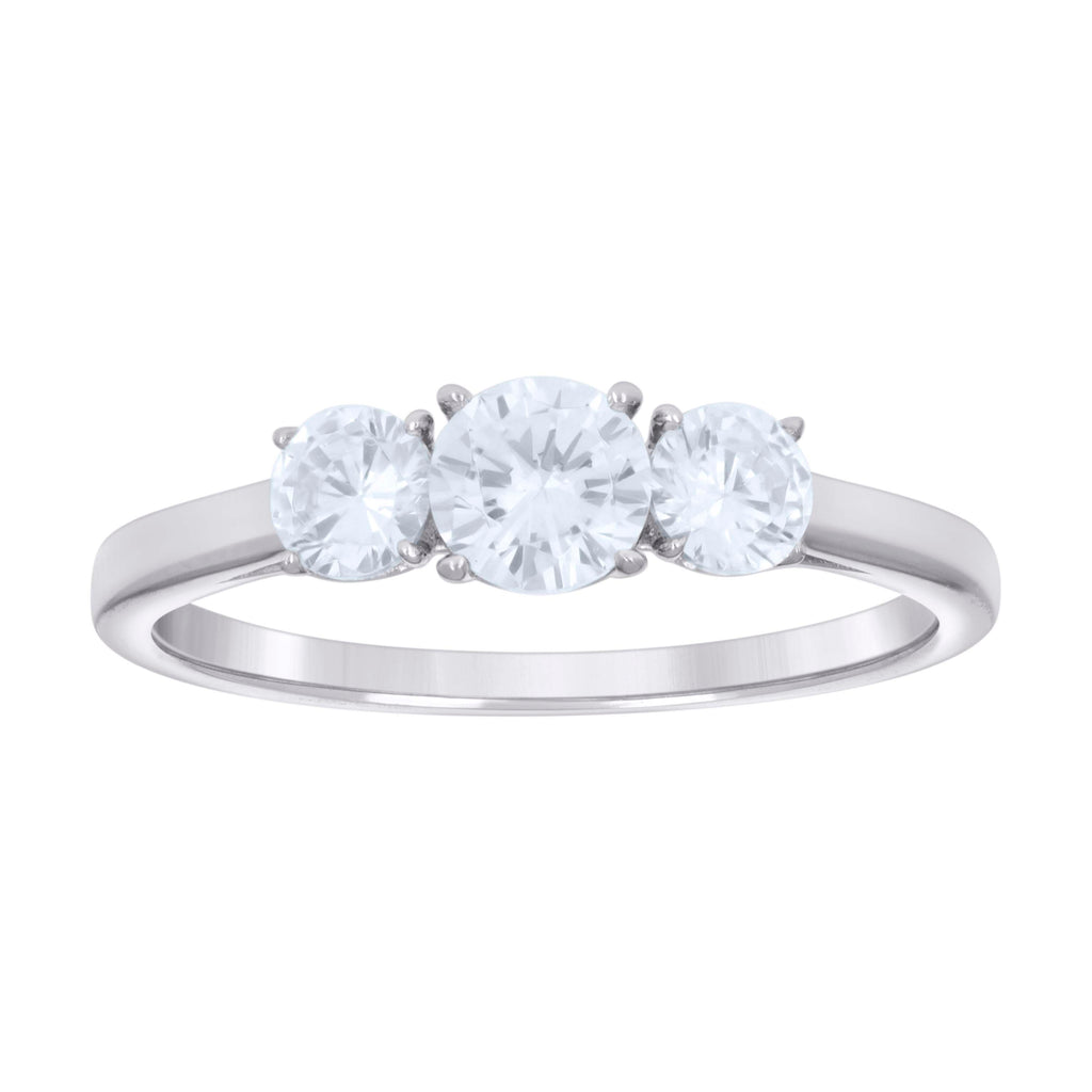 925 Sterling Silver Womens Cubic-Zirconia Engagement Ring Size 5