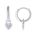 925 Sterling Silver Womens Heart Dangle Hoop Earrings
