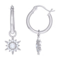 925 Sterling Silver Womens Cubic-Zirconia Fashion Dangle Hoop Earrings